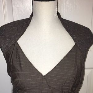 Gray striped and lace halter Bebe dress